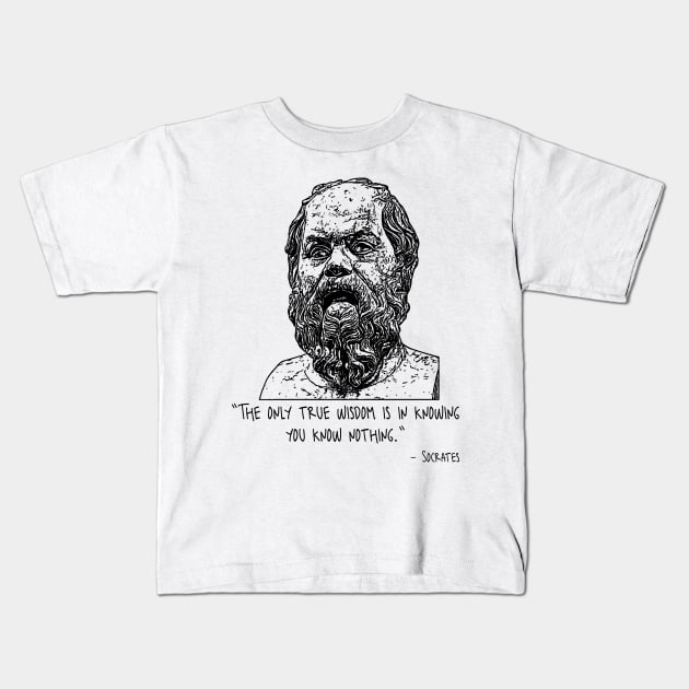 Socrates Quote Kids T-Shirt by Yethis